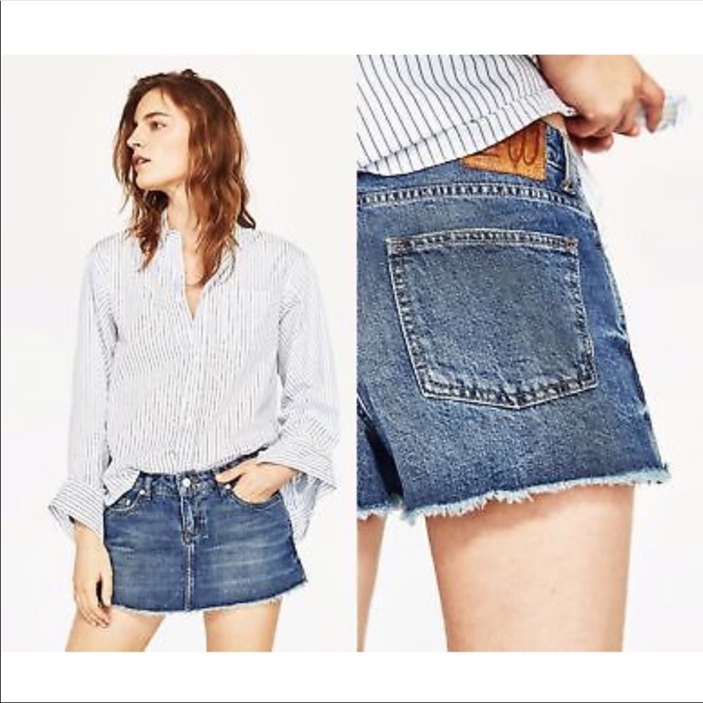 ZARA | jean denim skort skirt